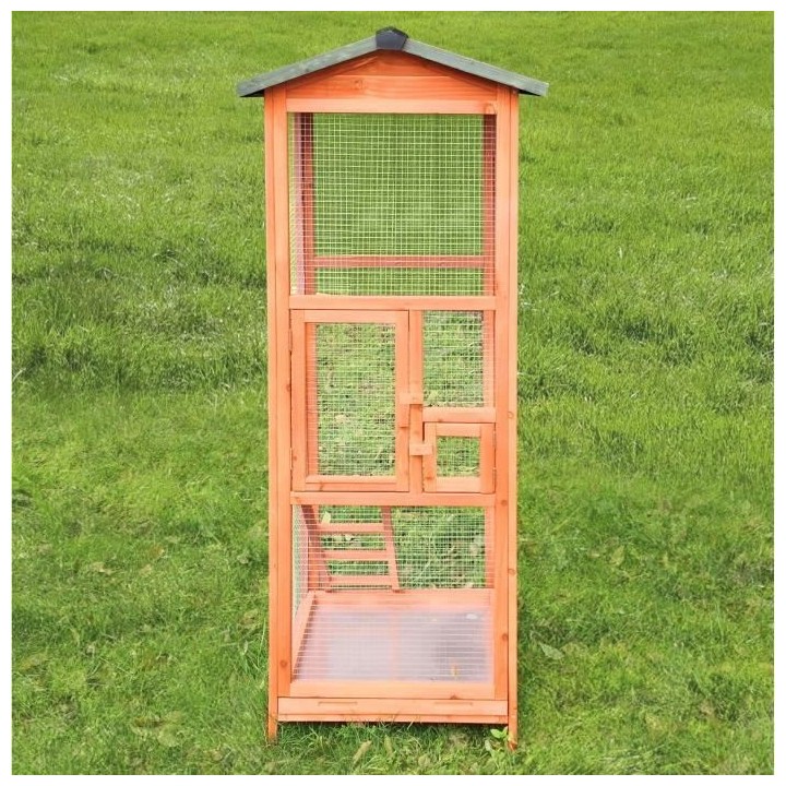Cage a oiseaux TITI - 65x65x165cm - Bois