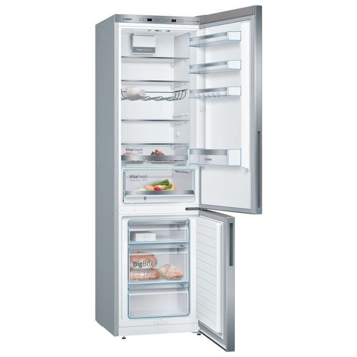 bosch - réfrigérateur combiné 60cm 337l a+++ brassé inox - kge39al