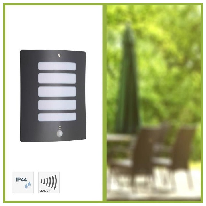 Applique avec détecteur TODD couleur Anthracite E27