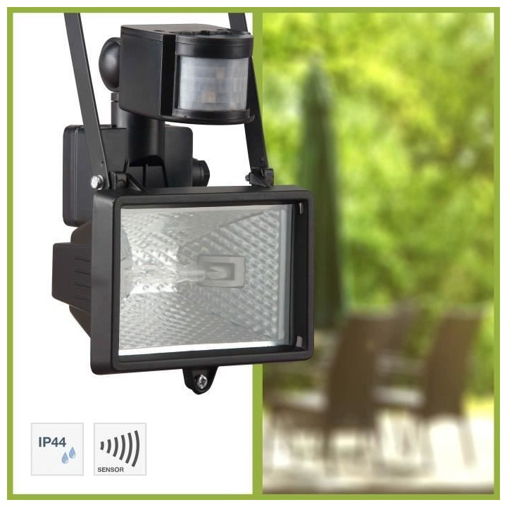 Projecteur avec détecteur TANKO couleur Noir R7s