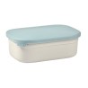 BEABA, Boîte repas enfant en inox, couvercle en silicone et housse de protection, Gris velours et bleu