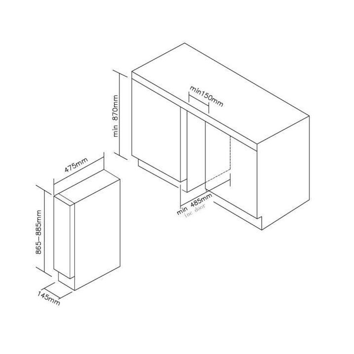CANDY Cave a vin de service encastrable CCVB 15/1 - 7 bouteilles - 39