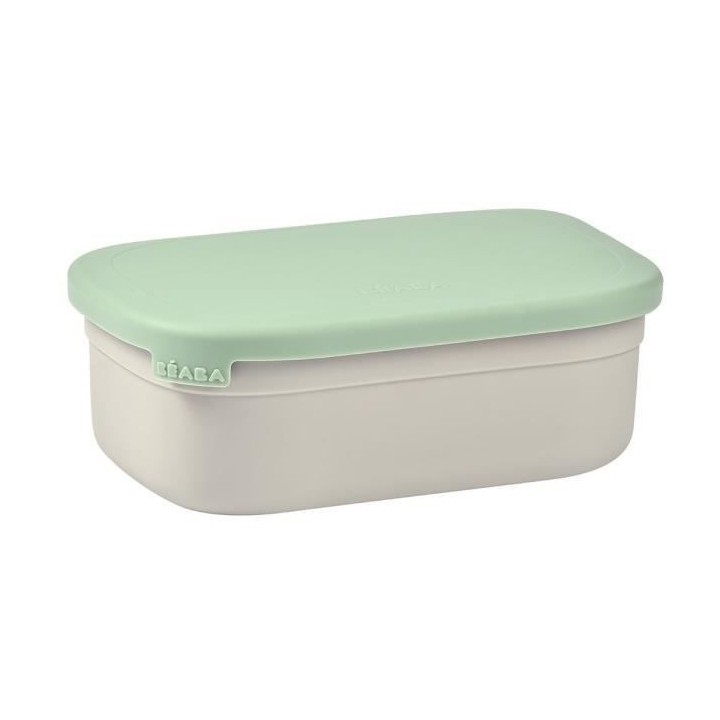 BEABA, Boîte repas enfant en inox, couvercle en silicone et housse de