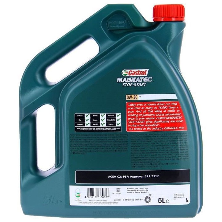 Huile moteur - CASTROL - Magnatec S 0W-30 C2 - 5L