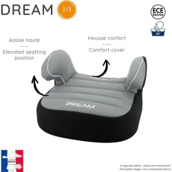 Rehausseur bas NANIA DREAM - Groupe 2/3 (15-36 Kg) - Access rouge - Fabriqué en France