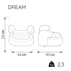 Rehausseur bas NANIA DREAM - Groupe 2/3 (15-36 Kg) - Access rouge - Fabriqué en France