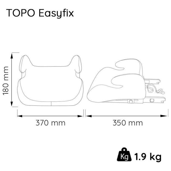 Rehausseur bas NANIA TOPO - Isofix - Groupe 3 (22-36 Kg) - Access gris