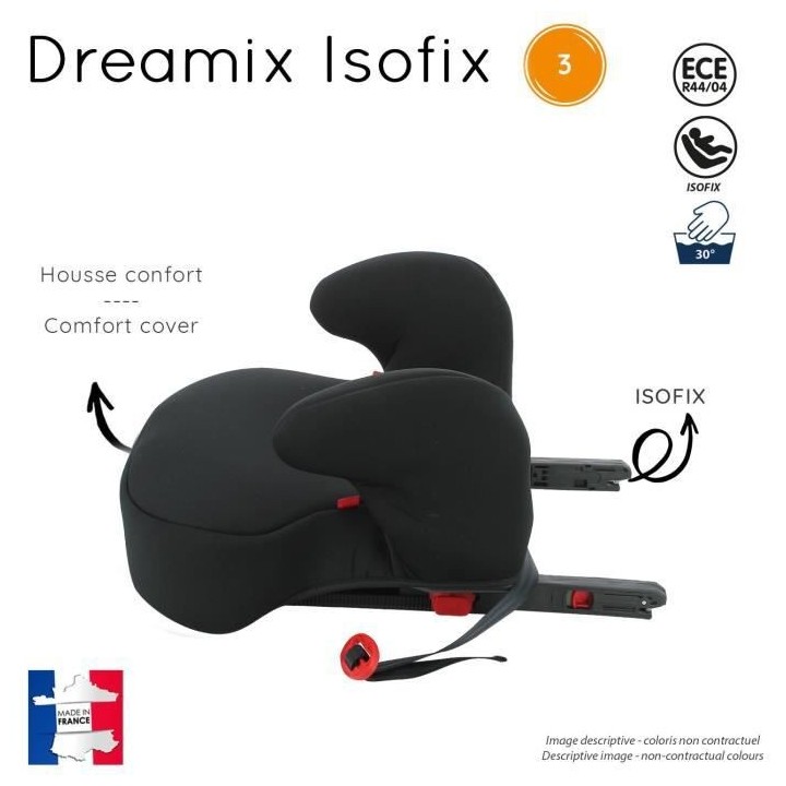 Rehausseur bas NANIA DREAM - Isofix - Groupe 3 (22-36 Kg) - Access gri