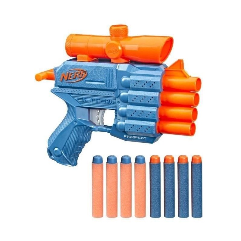 Nerf Elite 2.0 Prospect QS-4, 8 fléchettes Nerf Elite Officielles, Tire 4 fléchettes, viseur de précision Fixe GXP-811503