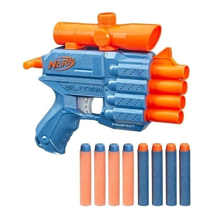 Nerf Elite 2.0 Prospect QS-4, 8 fléchettes Nerf Elite Officielles, Ti