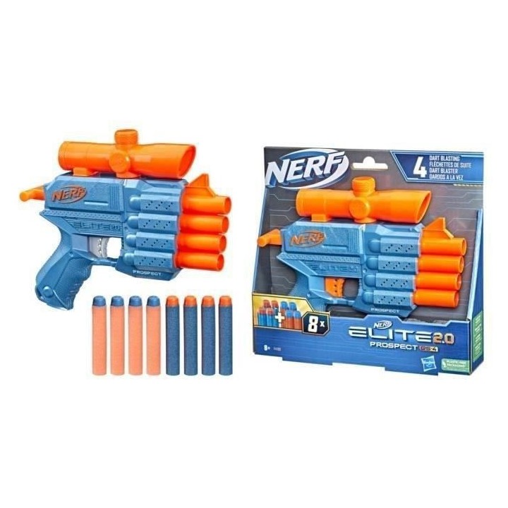Nerf Elite 2.0 Prospect QS-4, 8 fléchettes Nerf Elite Officielles, Ti