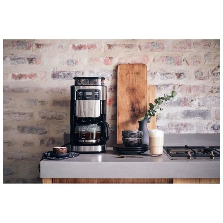 SEVERIN 4810 Cafetiere filtre avec broyeur intégré - Noir et inox -