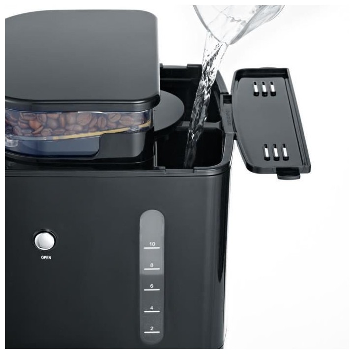 SEVERIN 4810 Cafetiere filtre avec broyeur intégré - Noir et inox -