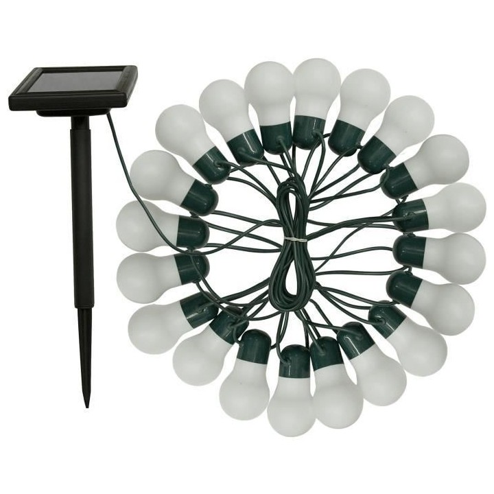 Guirlande solaire festive 20 ampoules led couleur changeante