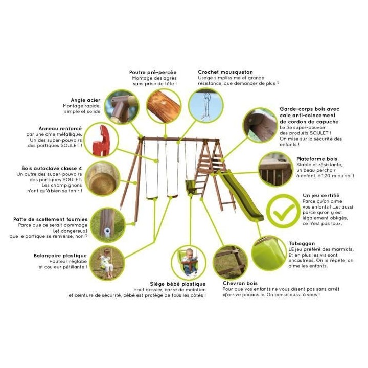Station ANKARA - Portique balançoire SOULET avec siege bébé et tobo