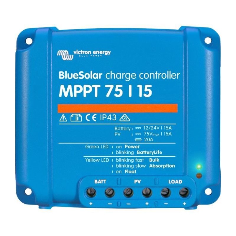 VICTRON Régulateur Solaire MPPT - 12 / 24V - 75 / 15A