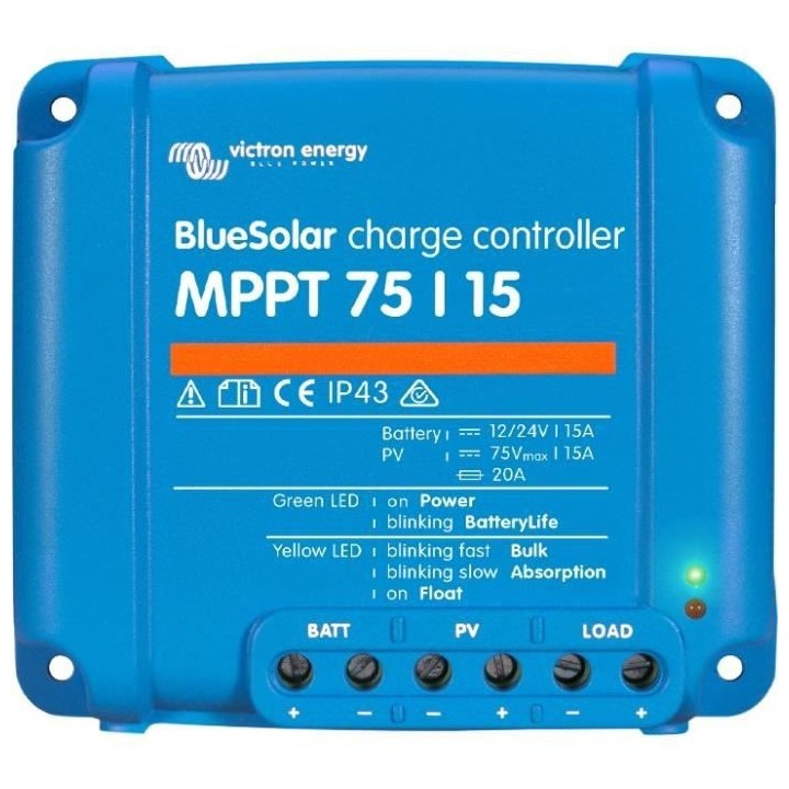 VICTRON Régulateur Solaire MPPT - 12 / 24V - 75 / 15A