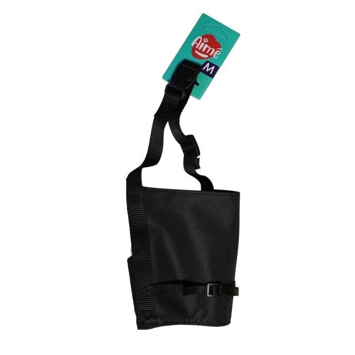 YAGO Museliere en Nylon Noir pour Moyen Chien, Partie Museau avec File