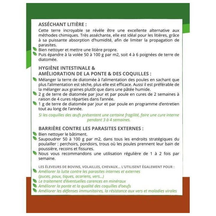 TERRA NOSTRA - Terre de Diatomée Spéciale Basse Cour - Qualité Alim