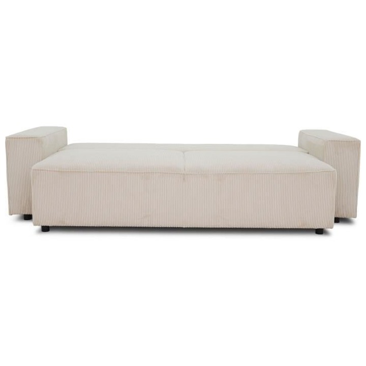 Canapé convertible 3 places JOSH - Tissu velours côtelé beige - Cof