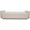 Canapé convertible 3 places JOSH - Tissu velours côtelé beige - Coffre de rangement - L239xP86xH85cm