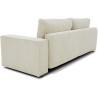 Canapé convertible 3 places JOSH - Tissu velours côtelé beige - Coffre de rangement - L239xP86xH85cm