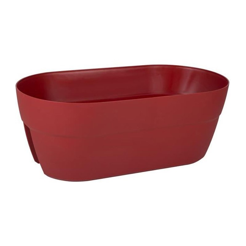 EDA Jardiniere cavaliere CANCUN 55 cm - Volume 19,5 L - pour Rambardes et Balcons - Rouge rubis