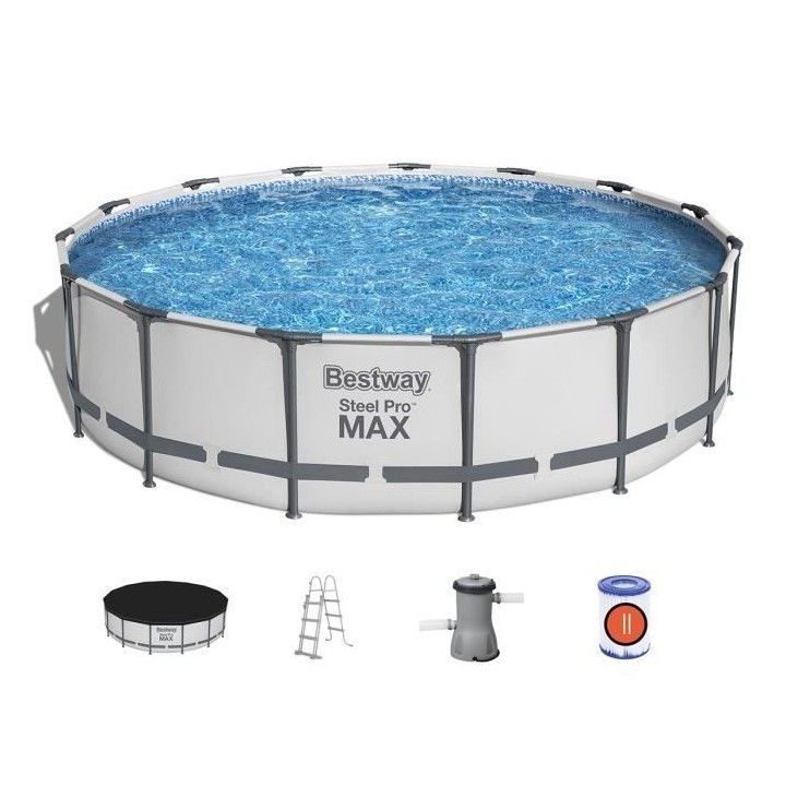 Kit Piscine hors sol tubulaire BESTWAY Steel Pro Max™- 457 x 107 cm