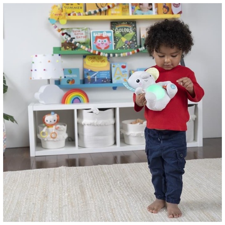 BRIGHT STARTS Jouet peluche éléphant Hug-a-Bye Baby, sons et lumiere