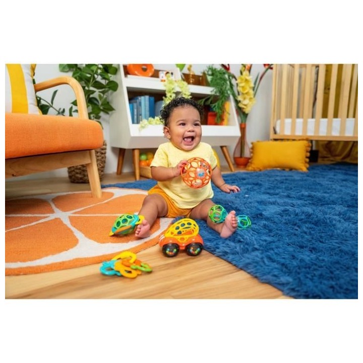 BRIGHT STARTS Set de hochet Oball et anneaux de dentition, 5 pieces, s