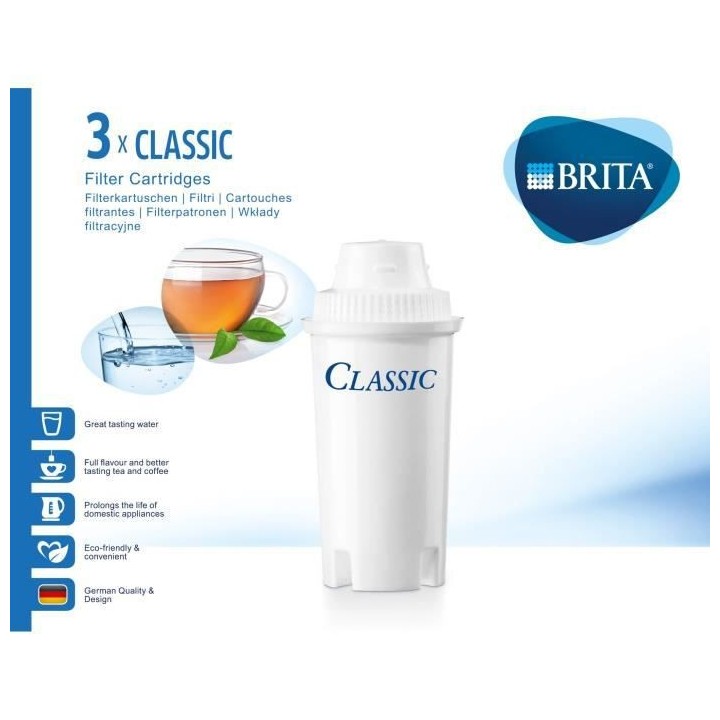 BRITA Pack de 3 cartouches filtratantes Classic blanc