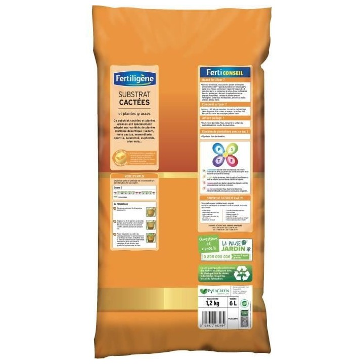 FERTILIGeNE - Terreau cactées 6L