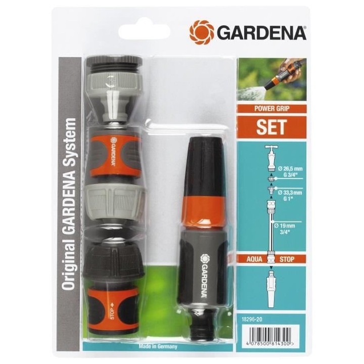 GARDENA Nécessaire de base 20/27 – Adapté tuyau Ø19mm – Compati
