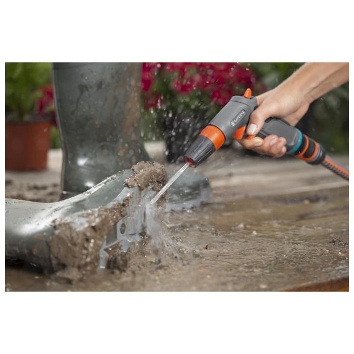GARDENA Pistolet d'arrosage et nettoyage Comfort – Jet concentré &