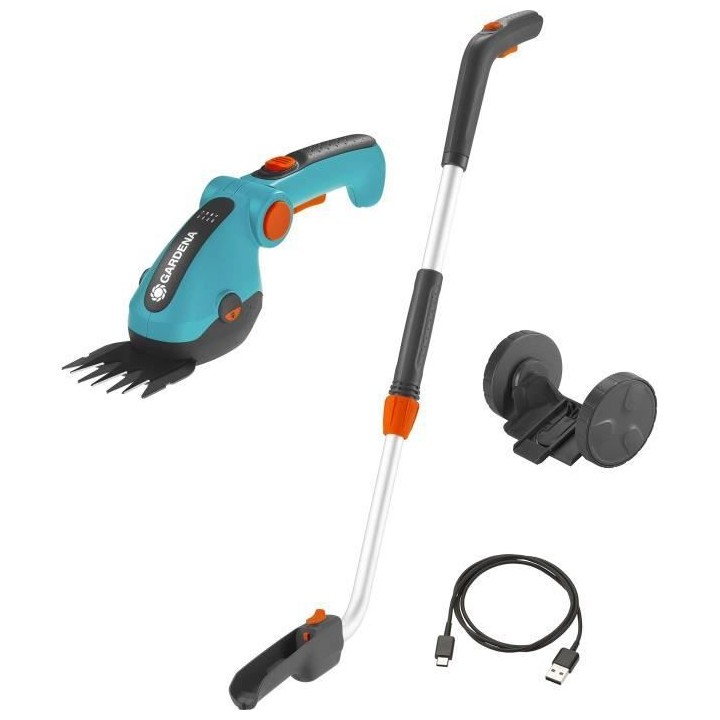 Kit cisaille a gazon ComfortCut Li + manche télescopique + roues - 3,