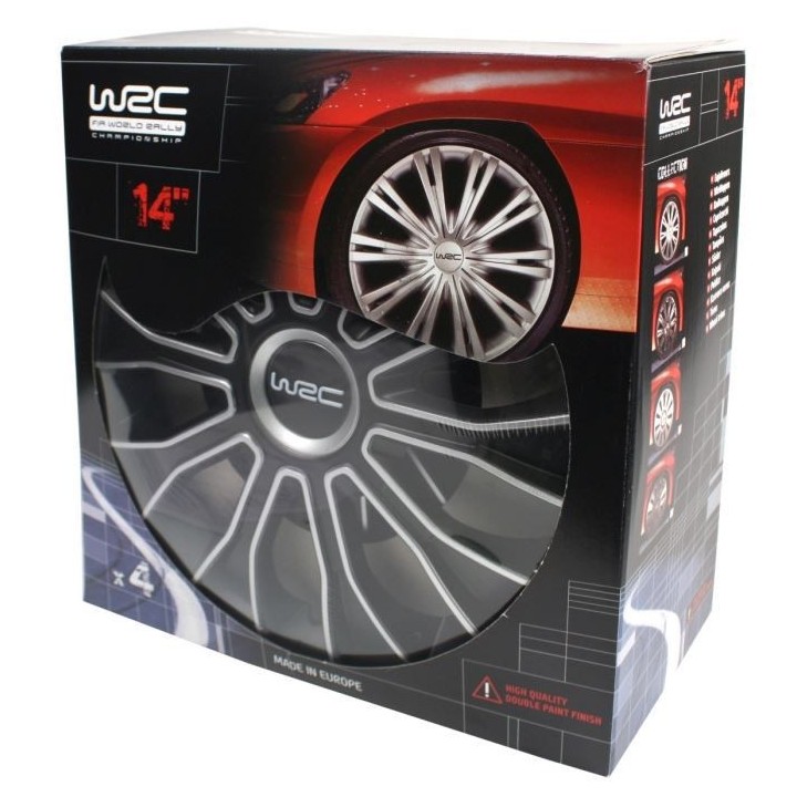 Boite de 4 enjoliveurs WRC Bicolor 14'