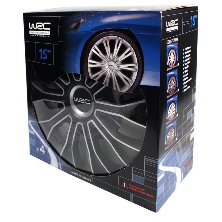 Boite de 4 enjoliveurs WRC Bicolor 15'
