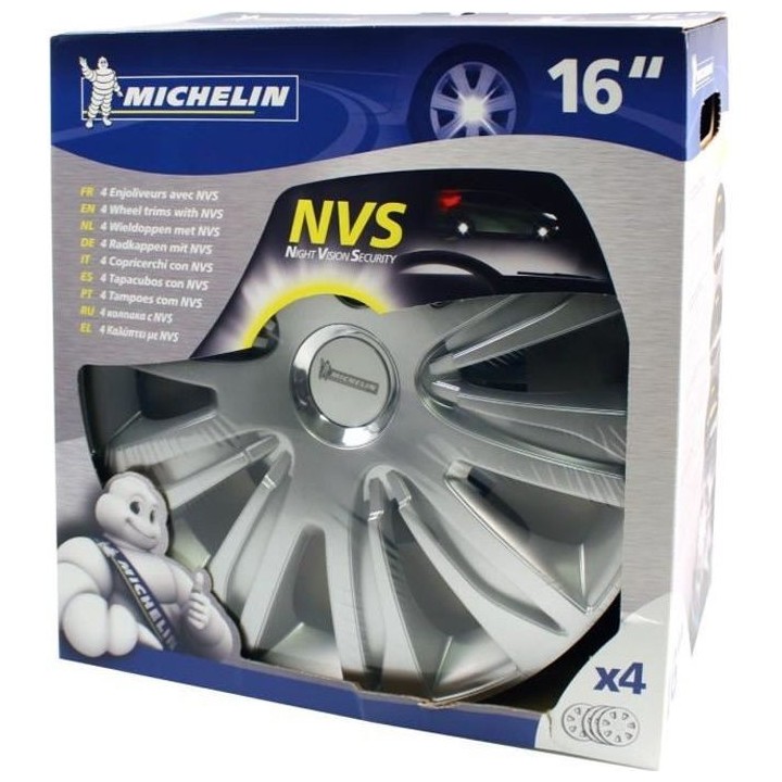 MICHELIN 4 enjoliveurs 16 Chromé NVS42