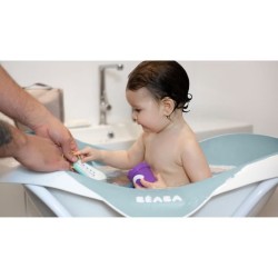 BEABA, Baignoire pour Bébé Camélé'O, Antidérapante et Confort, Made in France - Green Blue