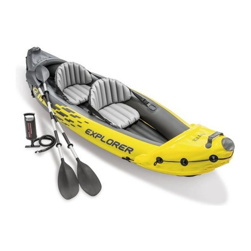 INTEX Set Canoë Explorer K2 - 2 personnes - Jaune