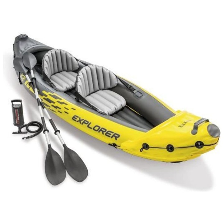 INTEX Set Canoë Explorer K2 - 2 personnes - Jaune