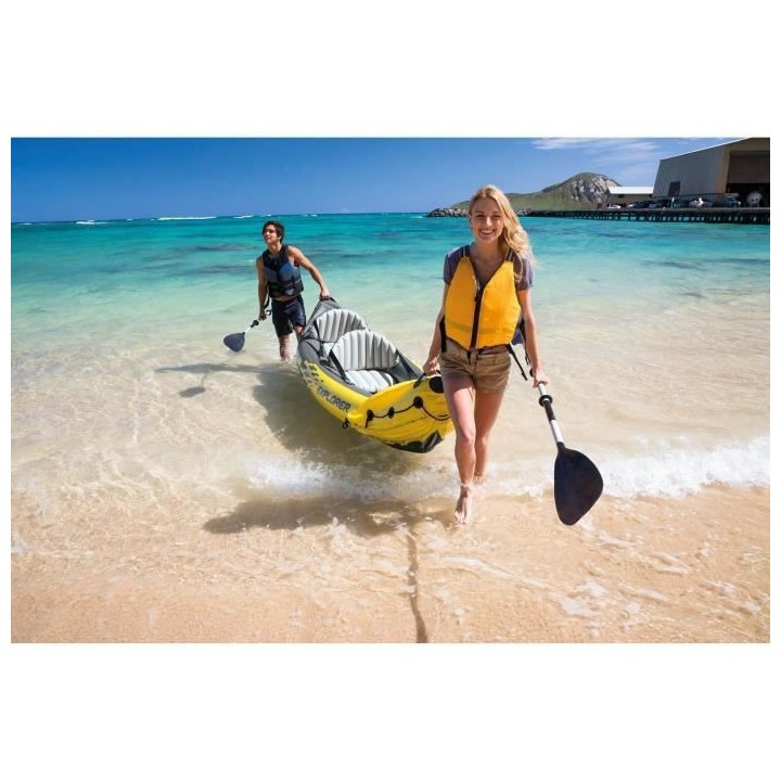 INTEX Set Canoë Explorer K2 - 2 personnes - Jaune