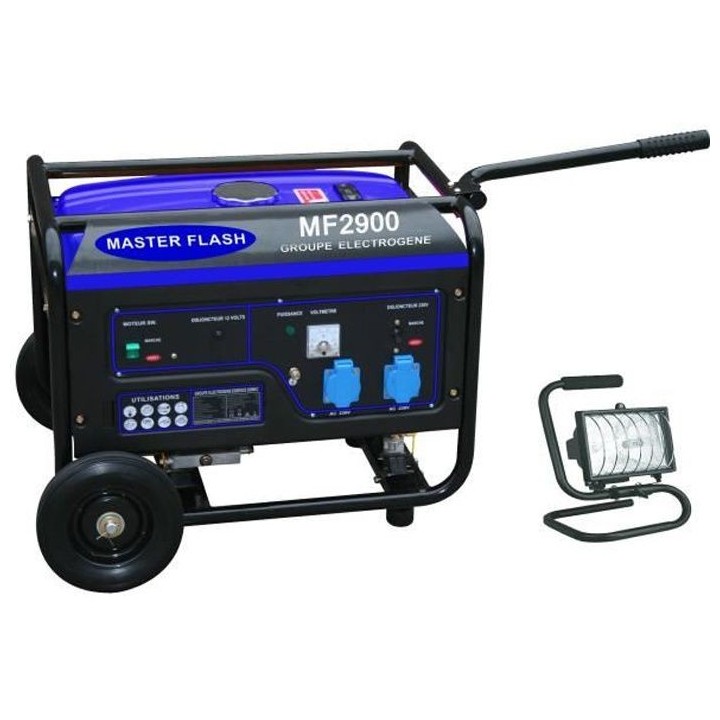 MASTER FLASH Groupe électrogene essence 2800W + Spot de chantier 150W