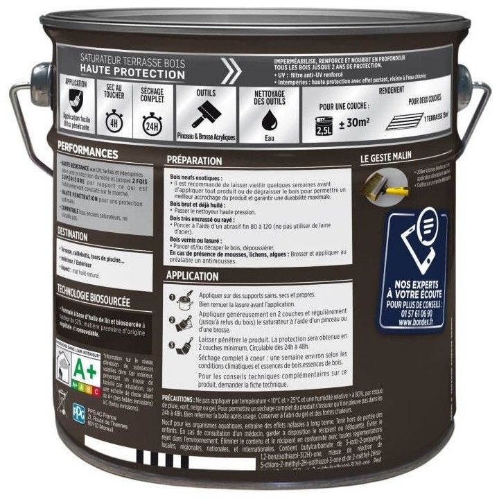 BONDEX - Saturateur - Incolore - Mat - 2,5L