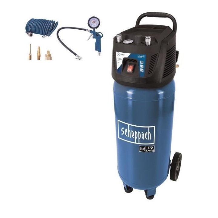Compresseur vertical Scheppach HC52VS 50L - 1500W - 10bar (livré avec