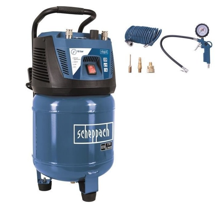 Compresseur vertical Scheppach HC25V 24L - 1500W - 10bar (livré avec