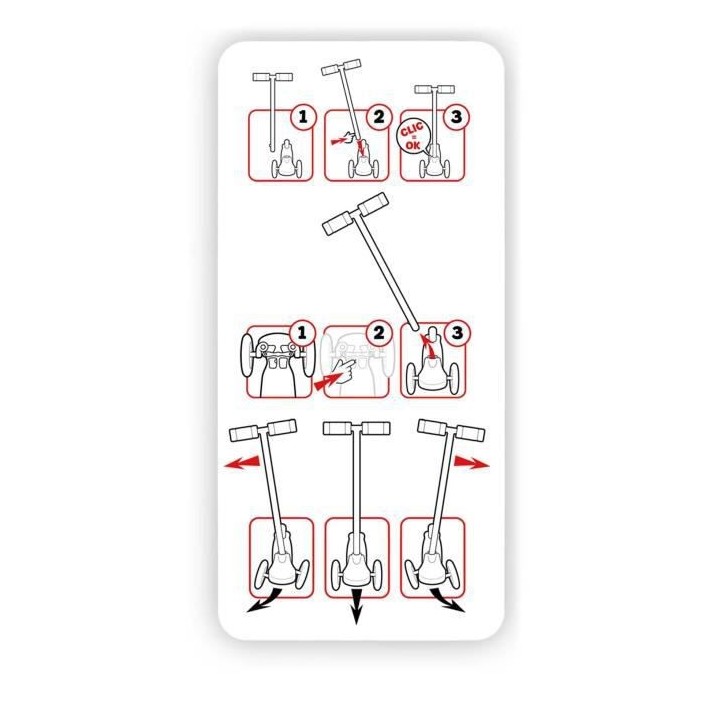 SKIDS CONTROL Trottinette steering - Rose - 3 roues