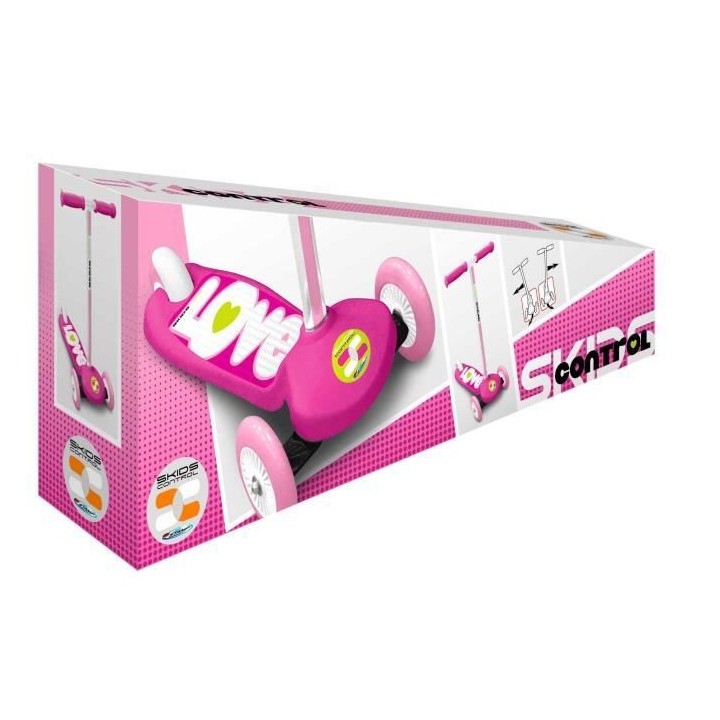 SKIDS CONTROL Trottinette steering - Rose - 3 roues
