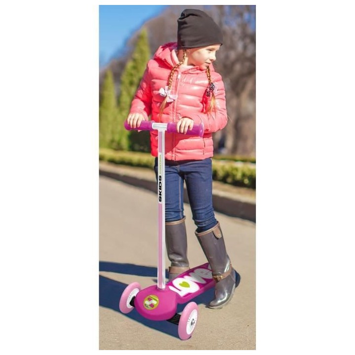 SKIDS CONTROL Trottinette steering - Rose - 3 roues