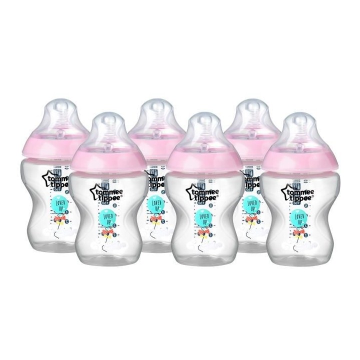 TOMMEE TIPPEE Biberons Closer to Nature, Valve Anti-Colique, 260ml, Lo